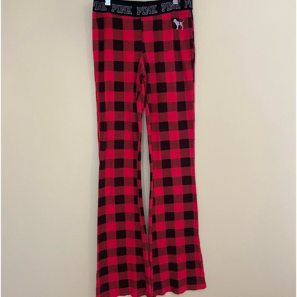 PINK Victoria's Secret Other - PINK Victoria’s Secret Red and Black Checkered Flare Pajama Bottoms Size Small